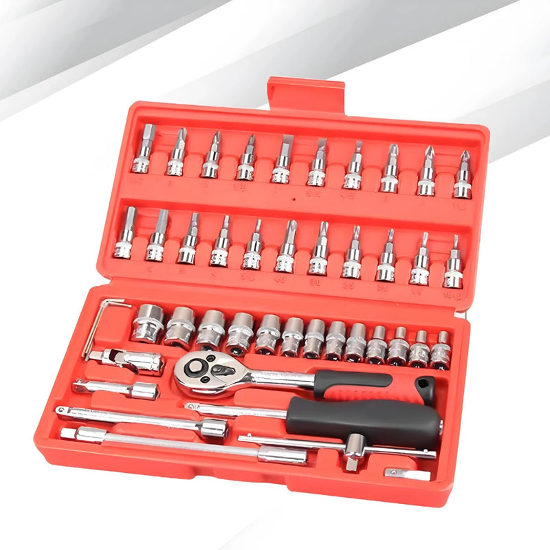 Kit De Ferramentas 46 Peças Com Maleta Para Manutenção E Reparo