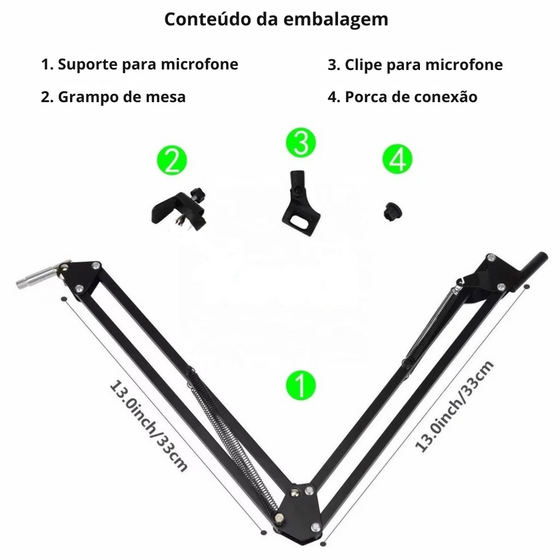 Braço Articulado para Microfone