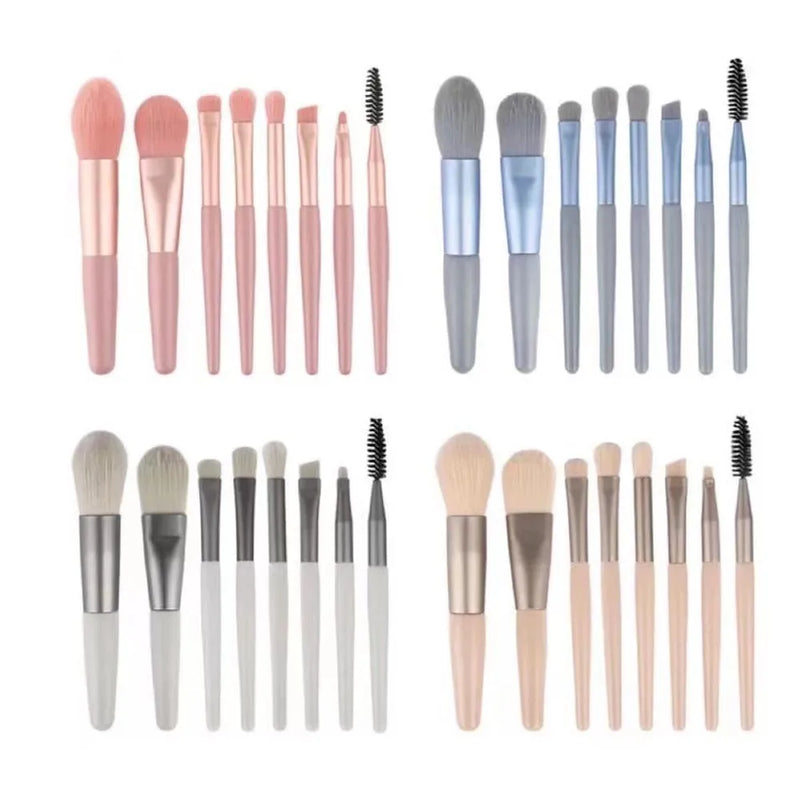 Kit w/8 Makeup Brushes with Transparent Case